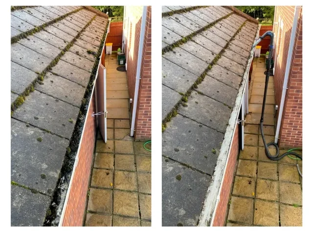 Basingstoke Gutter Cleaning Before and After